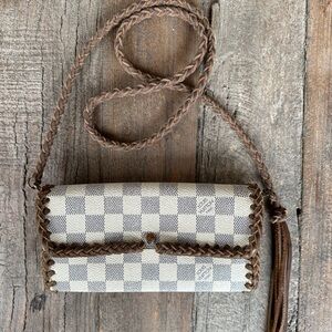 Beautiful upcycled authentic Louis Vuitton wallet crossbody